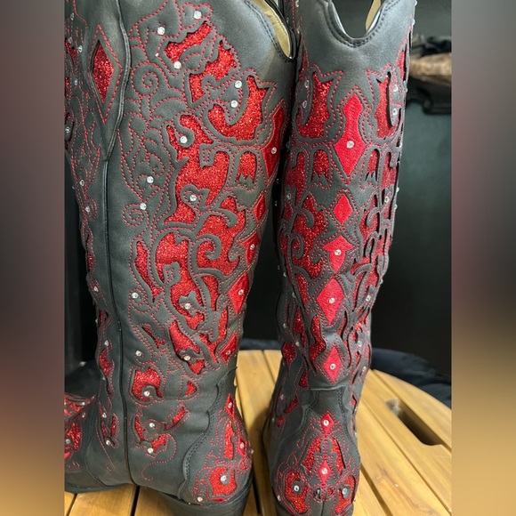 ❤️🔥 Western Embroidered Pointed Toe Mid Calf Rhinestones Boots❤️🔥SZ10 - Picture 8 of 15